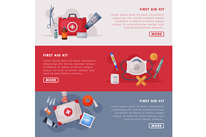 First Aid Kit Landing Page, an Object Illustration by TopVectors