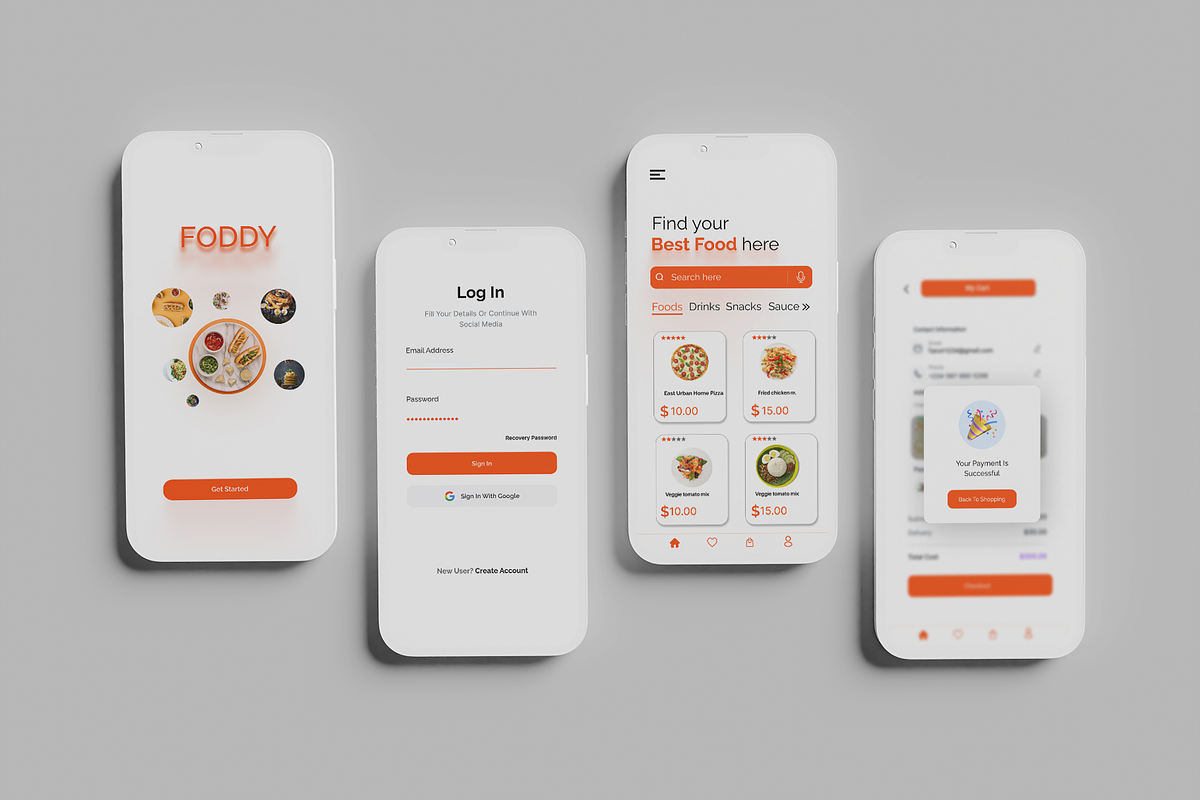 Foody-Food Delivery App UI Kit, an UI Kit Template by e-artdesign (Photo 3 of 4)