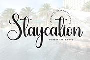 Staycation | Script Font, a Handwritten Font by Scratchones (Thumbnail 1 of 8)