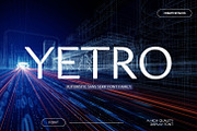 Yetro Futuristic Sans Serif Font, a Sans Serif Font by Creativetacos (Thumbnail 1 of 8)