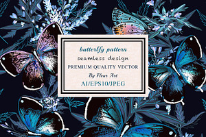 Floral Vector Pattern Butterflies