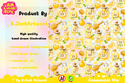 Cute Honey Lemon Soda Seamless, a Background Graphic by K.JackArtwork (Thumbnail 3 of 8)
