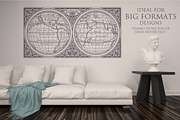 Vintage Planisferium World Atlas, a Decorative Illustration by FourLeafLover (Thumbnail 2 of 4)