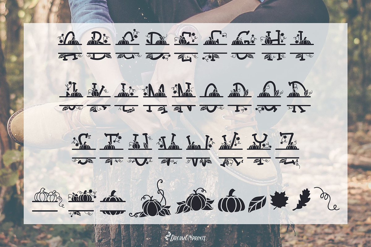 Fall Leaves - Split Monogram Font preview 3