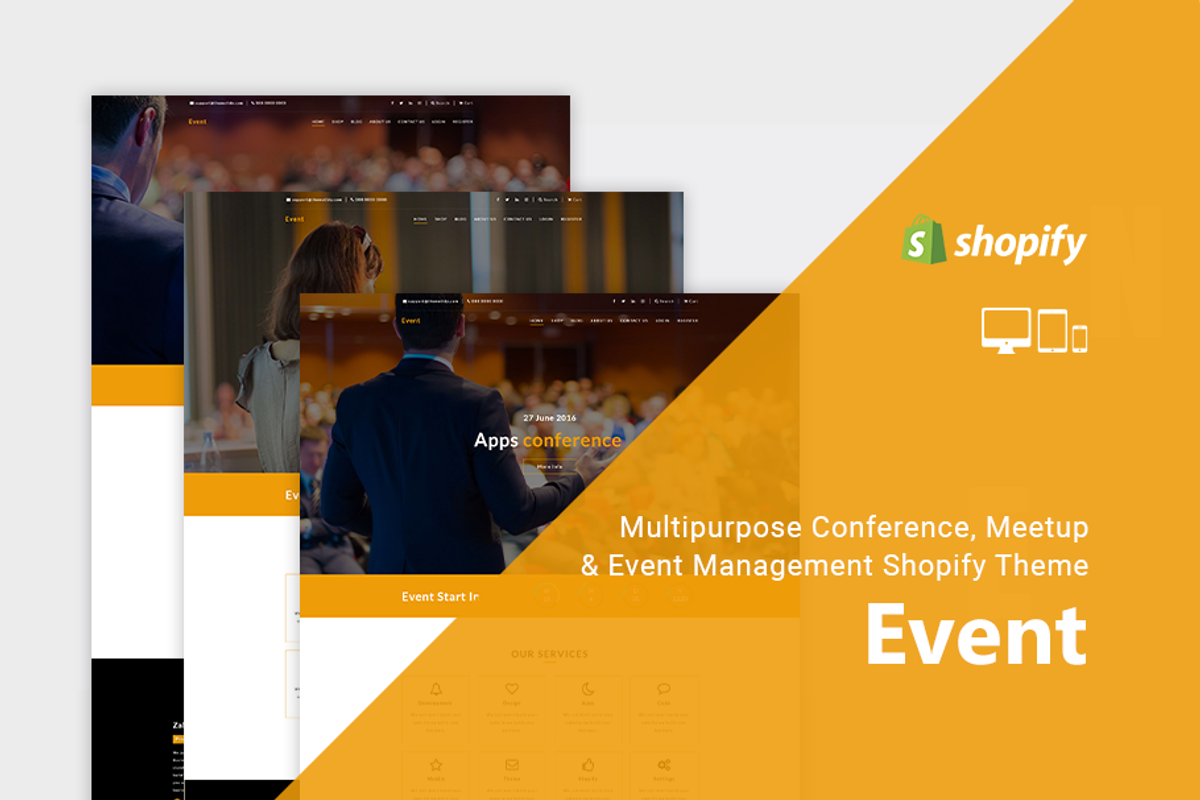 Event Management Shopify Theme, a Shopify Template by ThemeTidy Shopify Agency