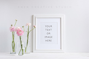 Picture Frame Mockup Ranunculus, a Print Template by Her Creative Studio