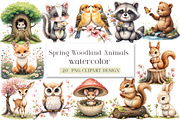 Forest Spring Woodland Animals Clipa, an Illustration by DreamArtGraphic (Thumbnail 1 of 4)