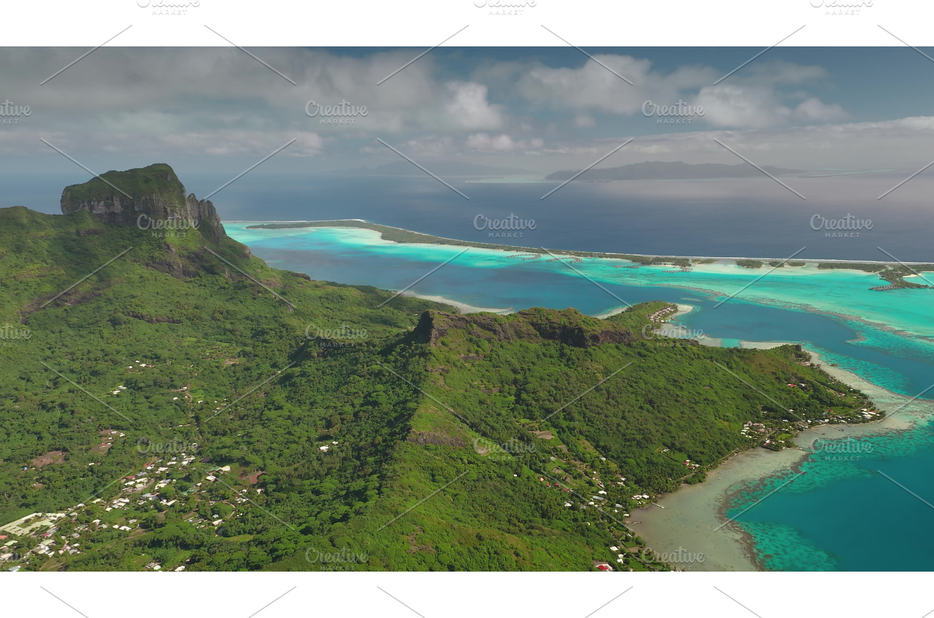 Bora bora island showing lush green, a Nature Photo by Goinyk