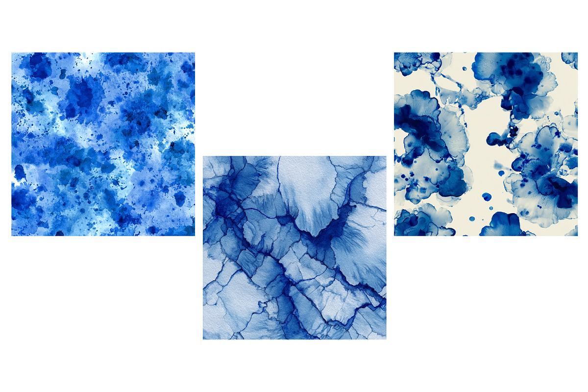 Blue Ink Watercolor Digital Paper, an Illustration by RobertsArt (Photo 7 of 7)