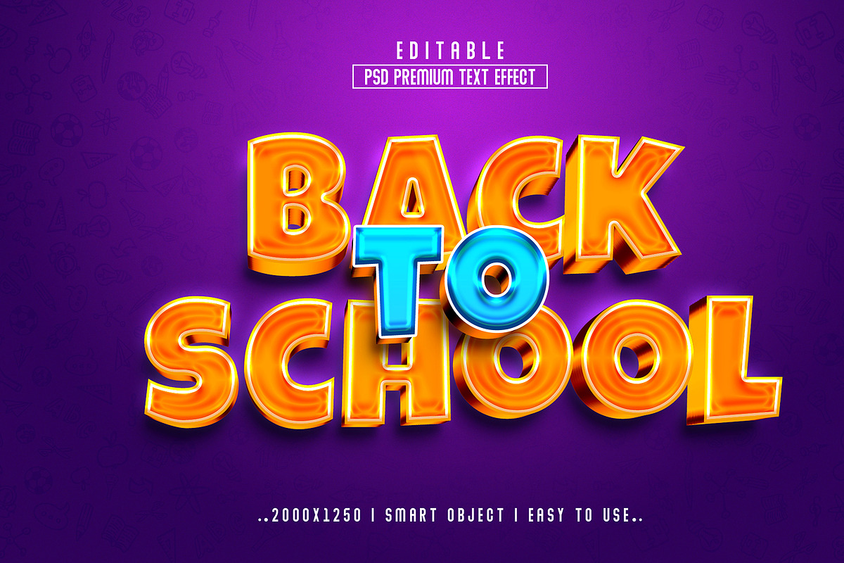 Back To School 3D Editable Text, a Layer Style Add-On by Md Jahidul99 (Photo 2 of 2)