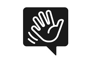 Saying hello black glyph icon, a Solid Icon by IMG Visuals