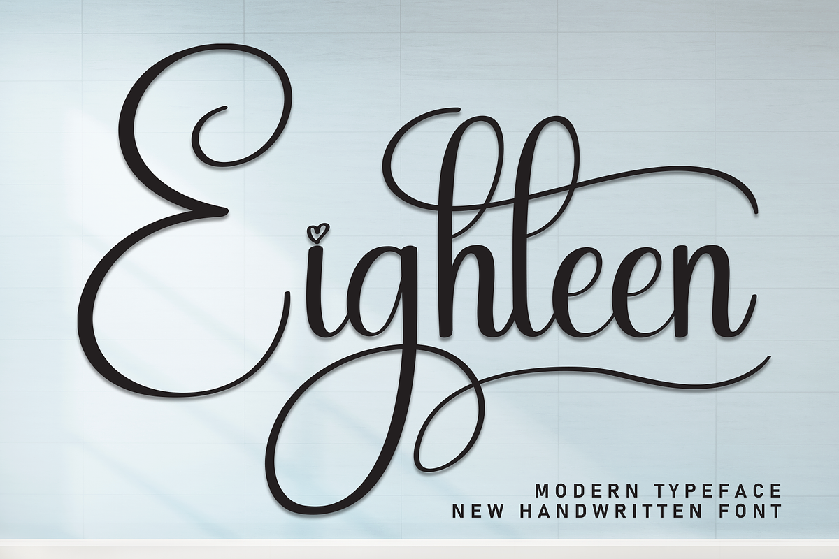 Eighteen | Script Font, a Handwritten Font by Scratchones (Photo 1 of 9)