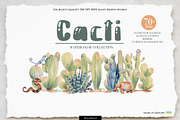 Cacti watercolor collection, an Object Illustration by Skliarova (Thumbnail 1 of 10)