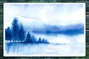 Winter Landscapes set#2. Watercolor., an Illustration by AlexGreenArt (Thumbnail 7 of 9)