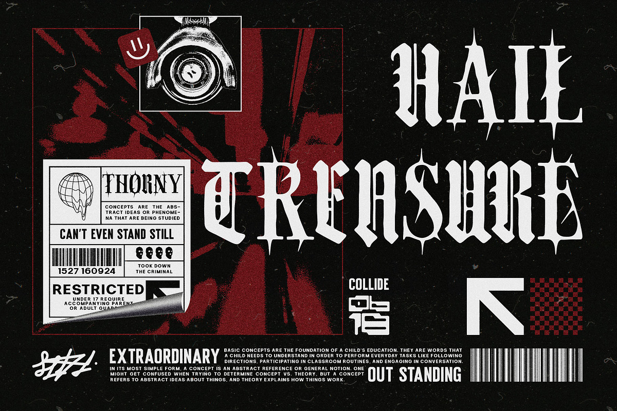 Dark Brutal Typeface, a Blackletter Font by alit design (Photo 7 of 17)