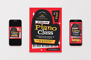 Mid Century Piano Class Flyer Set, a Flyer Template by Aiyari Graphic (Thumbnail 1 of 3)