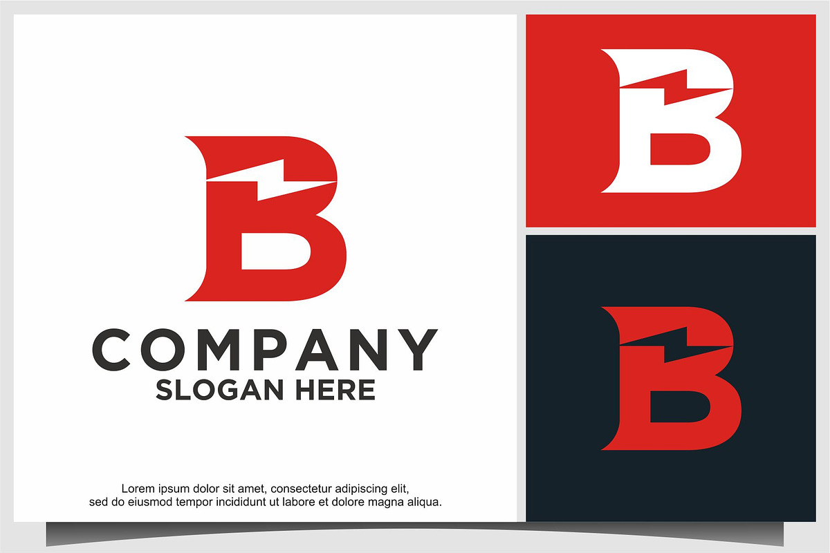 letter B for bolt logo design, a Branding & Logo Template by ebinta99