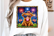 Hand Drawn 4th of July Highland Cow, an Illustration by CreationArt (Thumbnail 6 of 6)