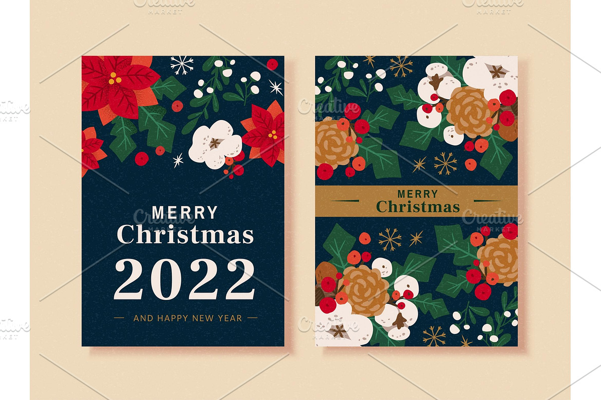 Vintage Christmas card template, a Card Template by TotallypicRF