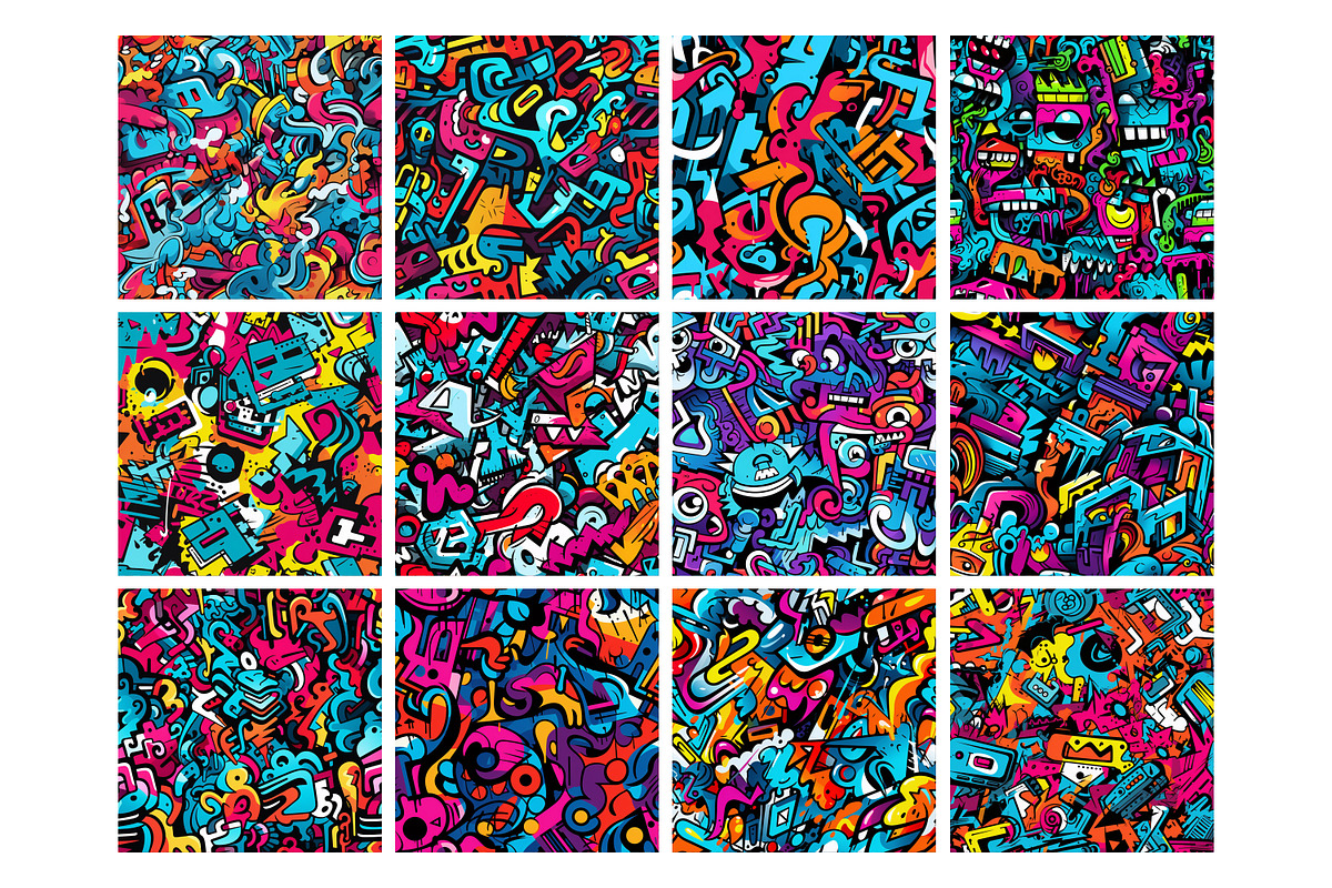 Graffiti Pattern, a Pattern Graphic by Forhadx5 (Photo 7 of 11)
