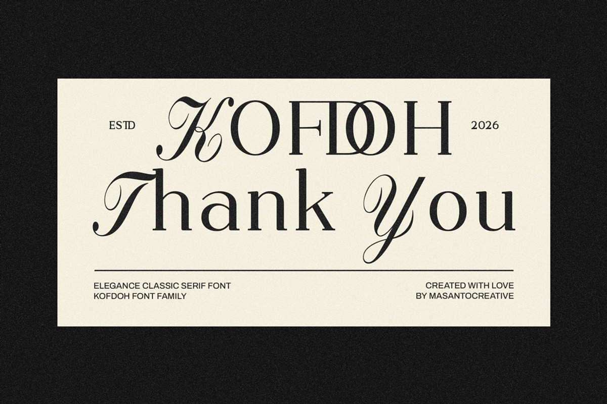 Kofdoh Elegant Serif Font Family, a Serif Font by kangfont Studio (Photo 9 of 10)