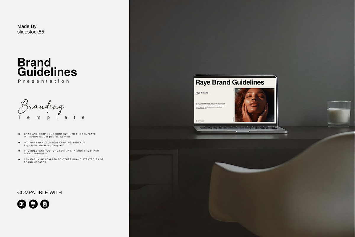 Raye Brand Guidelines Template, a Presentation Template by slidestock55 (Photo 4 of 13)