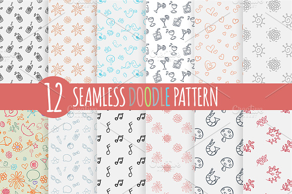 Seamless Doodle Pattern preview 6