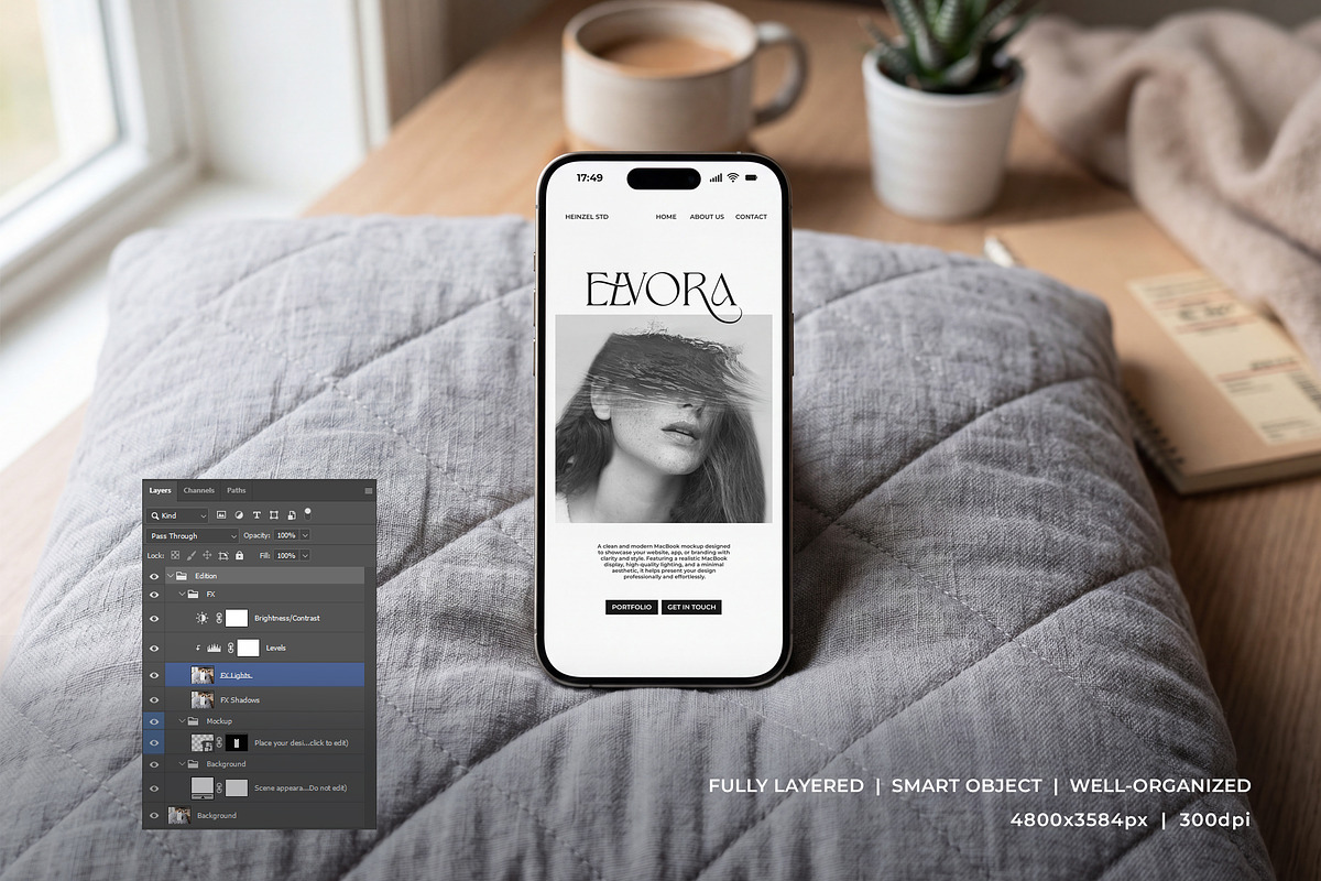 Elvora - iPhone Device Mockup, an iPhone Mockup by Heinzel Std Mockup (Photo 2 of 5)