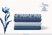 Vintage Bouquets In Delft Blue, a Decorative Illustration by Collection by VY (Thumbnail 9 of 12)