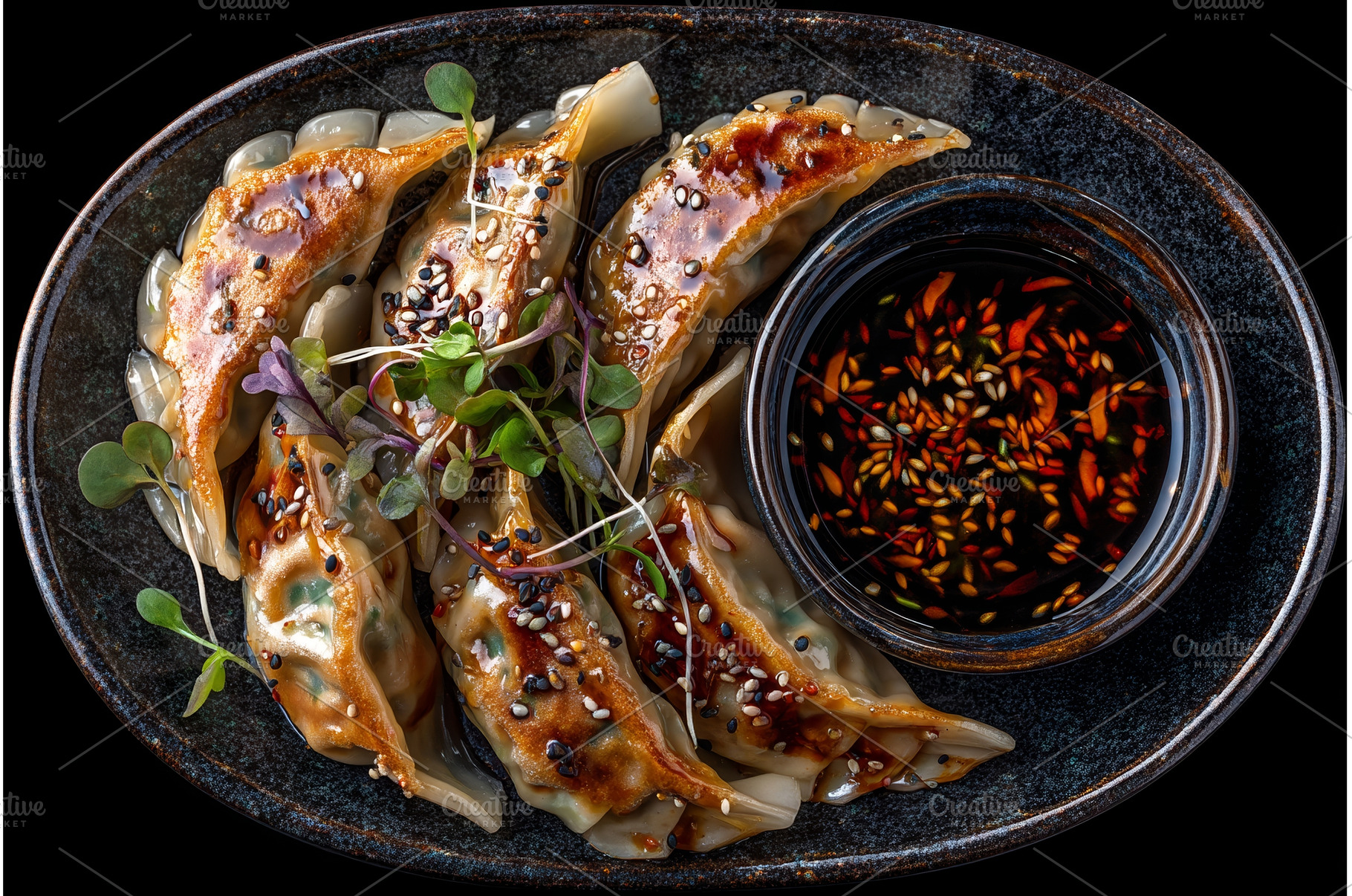 Dumplings in rainbow colors topped, a Food & Drink Photo by ZinetroN