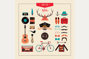 Hipster Stuff (vector design)