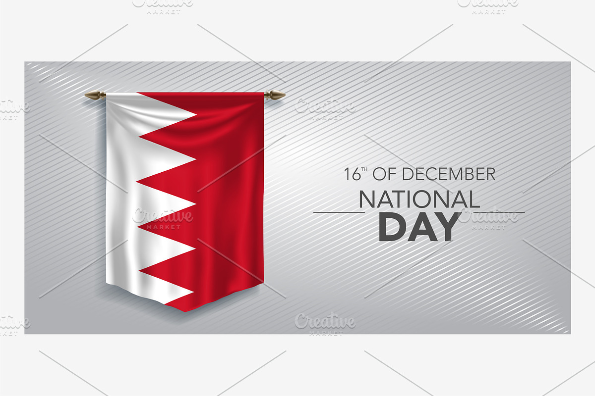 Bahrain national day vector card, an Illustration by Darth Vector