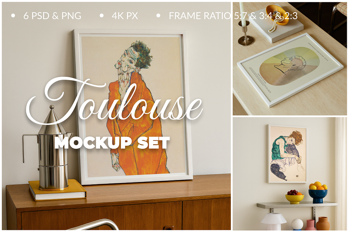 6 Mockup Set Contemporary Poster, a Product Mockup by SigaSigaMockup (Photo 1 of 4)