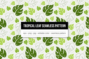 Tropical Leaf Seamless Pattern