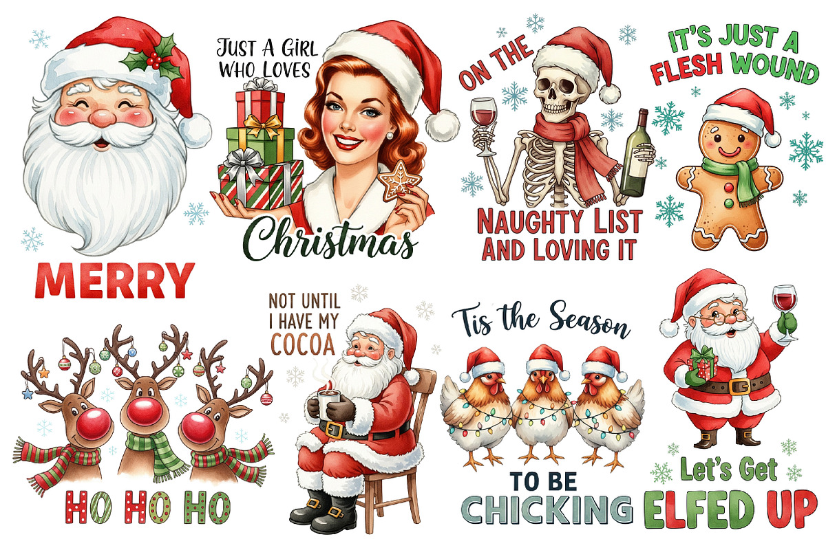 Vintage Christmas Sublimation Quotes, an Illustration by Designworld (Photo 3 of 6)