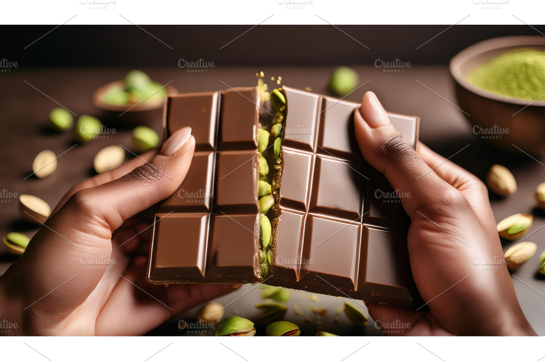 Artfully plated pistachio-flavored, a Food & Drink Photo by Igor Tichonow