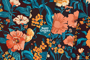Tango Teal Botanical Digital Papers, a Pattern Graphic by Happy Creators Co. (Thumbnail 6 of 7)