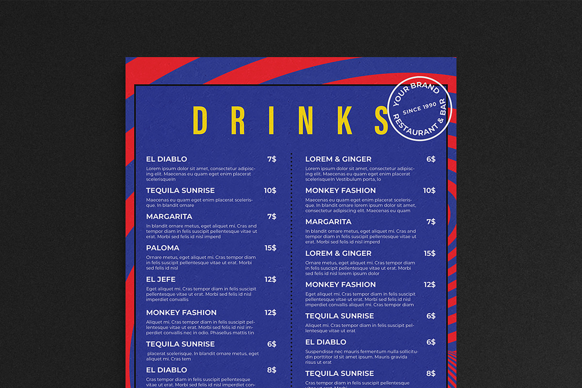 Bar Menu Template, a Flyer Template by BrandPacks (Photo 5 of 6)