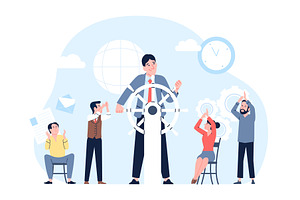 Business project leader and, a Person Illustration by LadadikArt