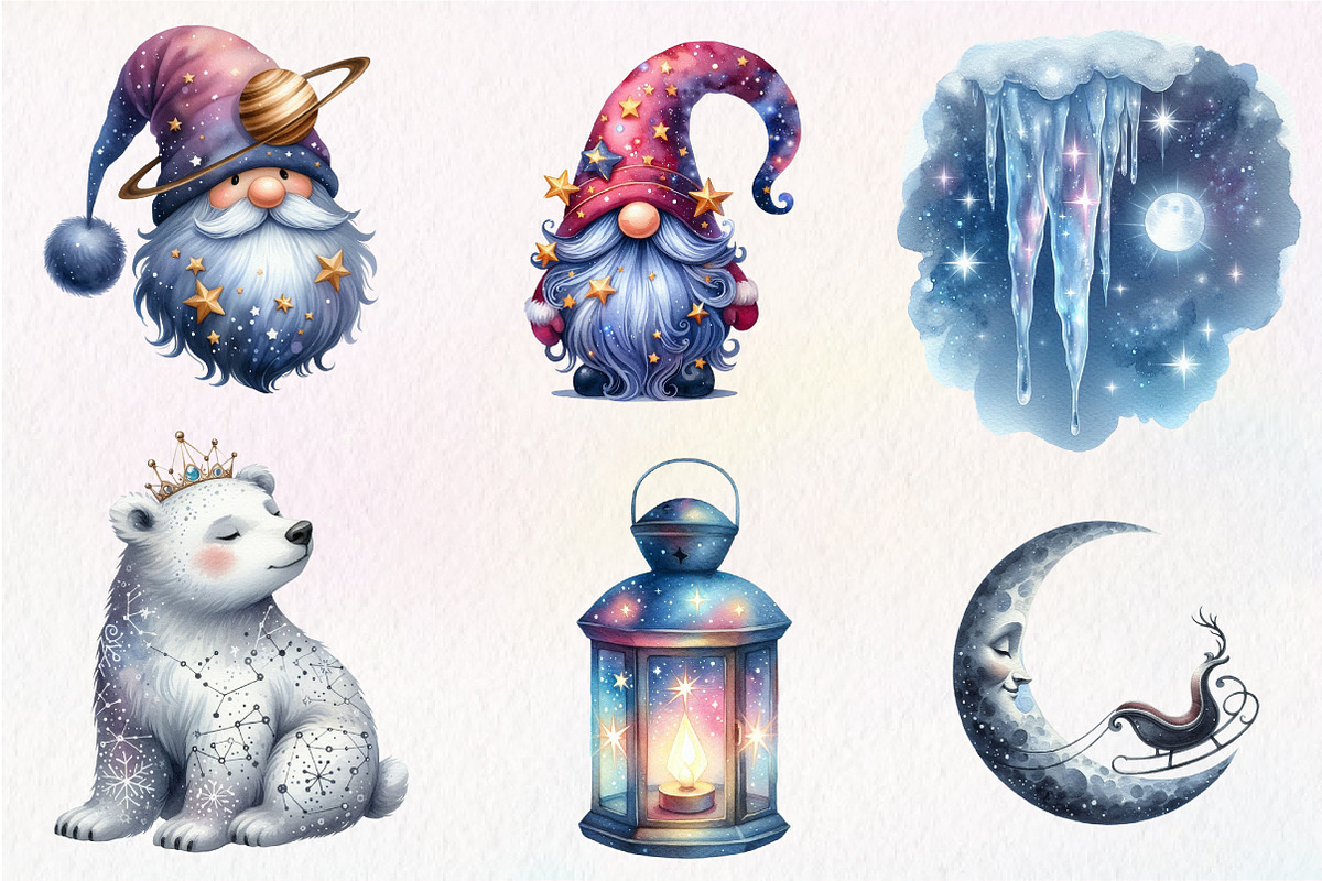 Celestial Christmas Clipart, an Illustration by CreationArt (Photo 2 of 5)