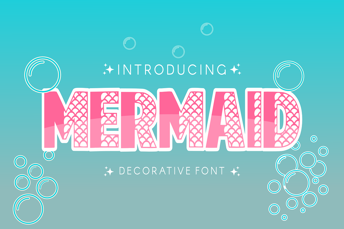 Mermaid - Cartoon Font Types, a Font by KiddoGlyphs Studio (Photo 1 of 7)