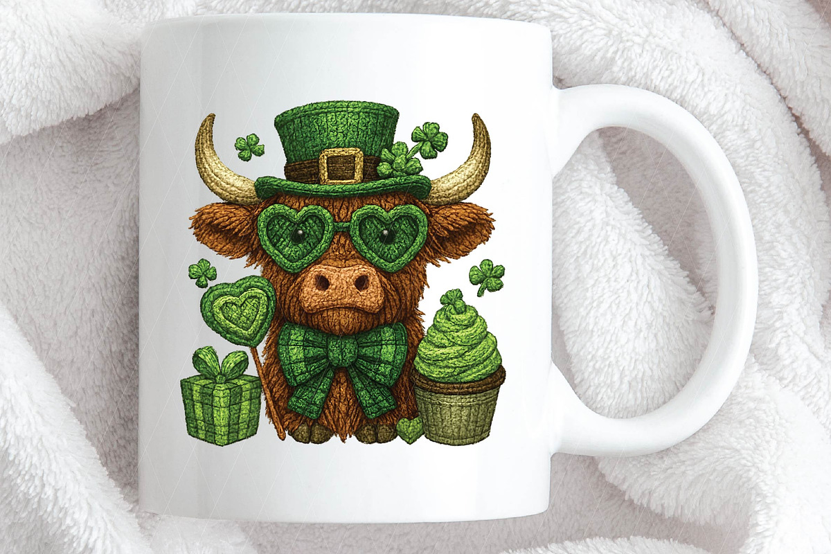 St. Patricks Day Highland Cow Png, an Illustration by DreamPrint404 (Photo 4 of 6)
