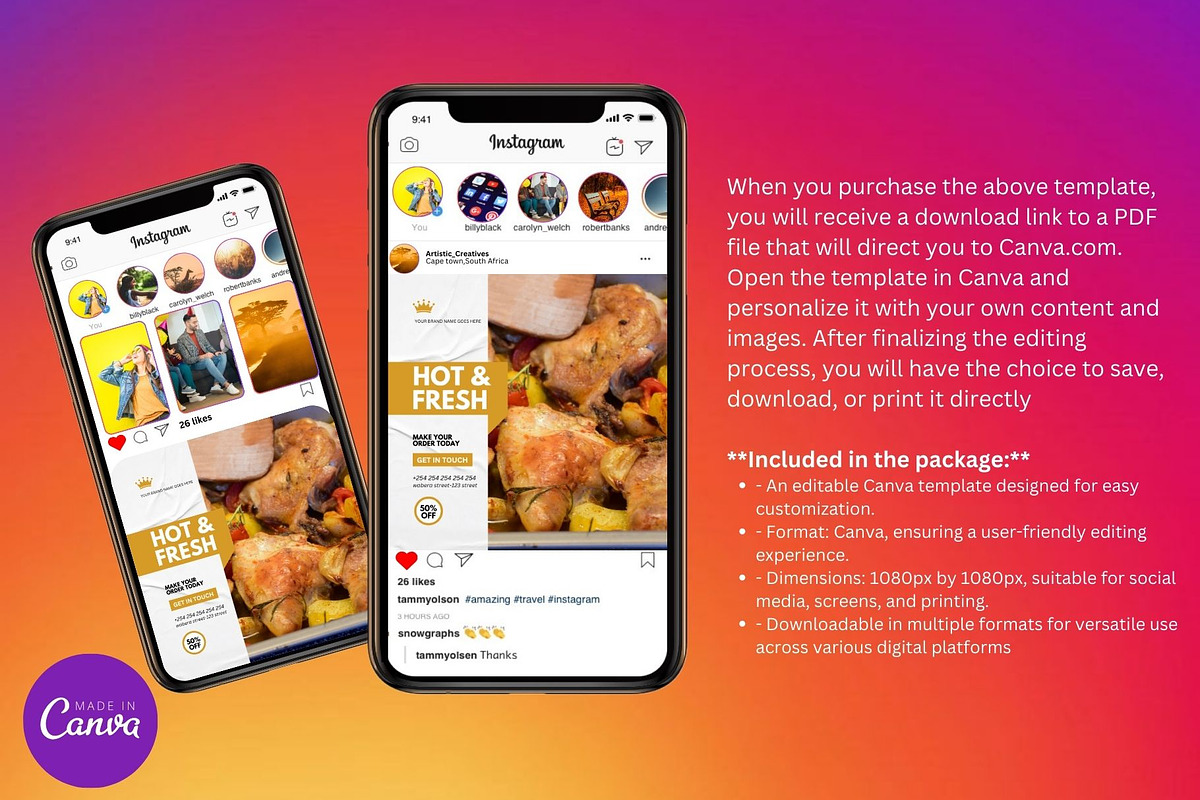 Editable Chicken Fry Canva Template, a Social Media Template by Mishek Munene (Photo 4 of 4)