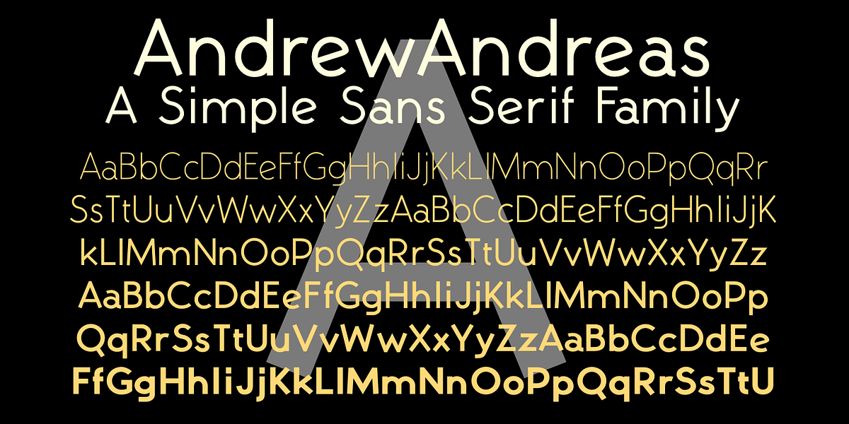 AndrewAndreas, a Sans Serif Font by Ingrimayne Type (Photo 1 of 8)