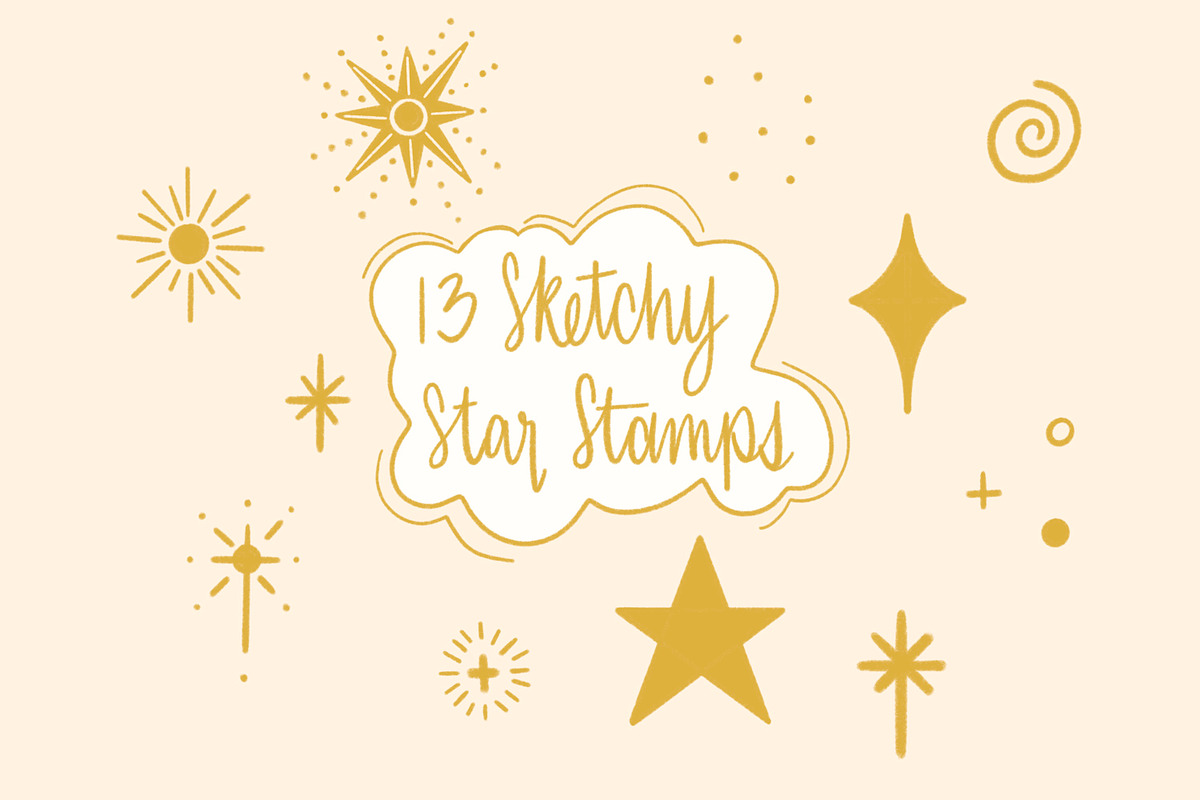 Sketchy Stars Procreate Stamp Set, a Brush Add-On by Sometimes Crafter Studio (Photo 2 of 3)