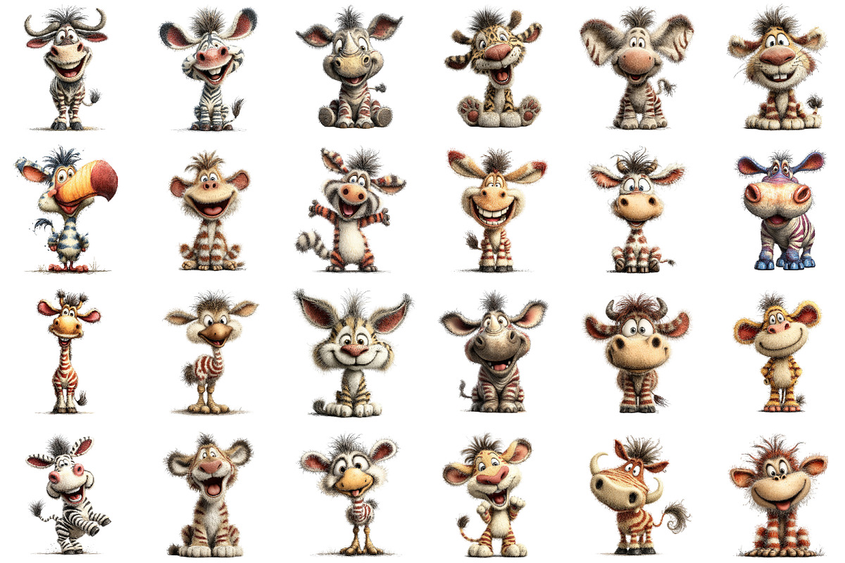 Whimsical Quirky Safari Animals, a Seasonal Illustration by designcity5 (Photo 2 of 5)