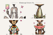 Quirky Summer Animals PNG, an Illustration by Artnoy (Thumbnail 4 of 8)