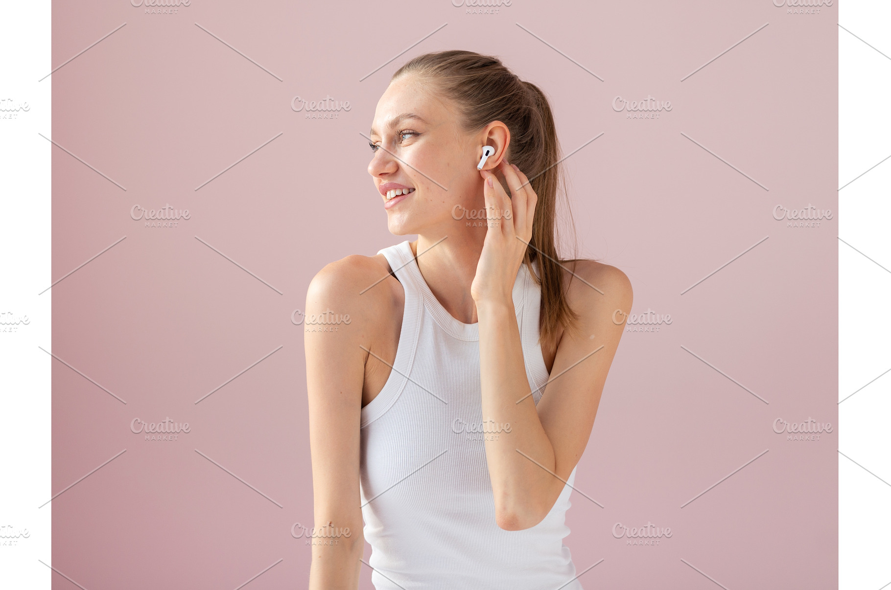 Woman immersed in music with, a Beauty & Fashion Photo by undrey