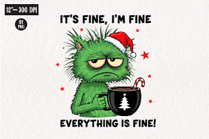 Christmas Sarcastic Funny Cat It's, an Illustration by CreationArt