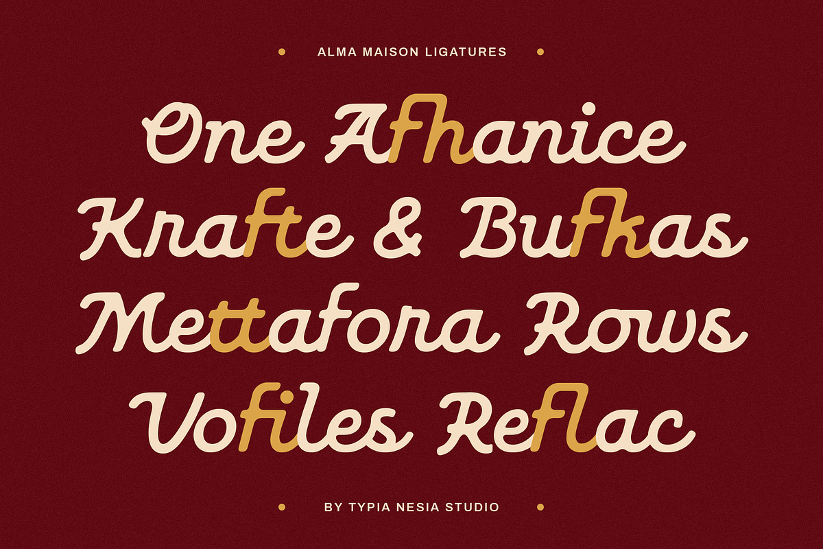 Alma Maison - Vintage Script Font, a Script Font by Typia Nesia (Photo 6 of 13)